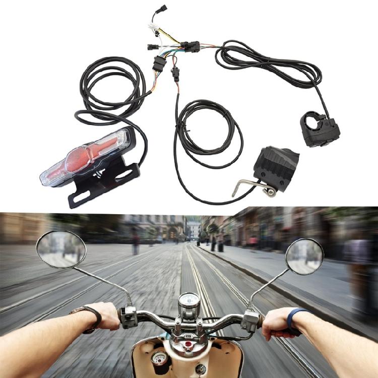 1 Set Cycling Safety Light Set with Horn Front Headlight, and Turning Signal Quick Insert and Play Installation