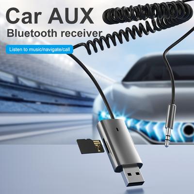 Receptor auto M01 compatibil Bluetooth, cablu cu arc pentru apeluri hands-free, adaptor audio wireless stereo AUX de 3,5 mm