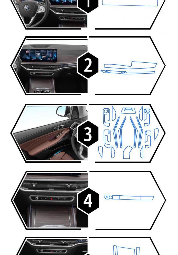 BMW X5/X7 Interior 25-Model TPU Screen & Console Film Protector