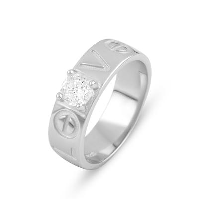 Silverring med cubic zirconia (2079033) 4,8 gr. 925 prover