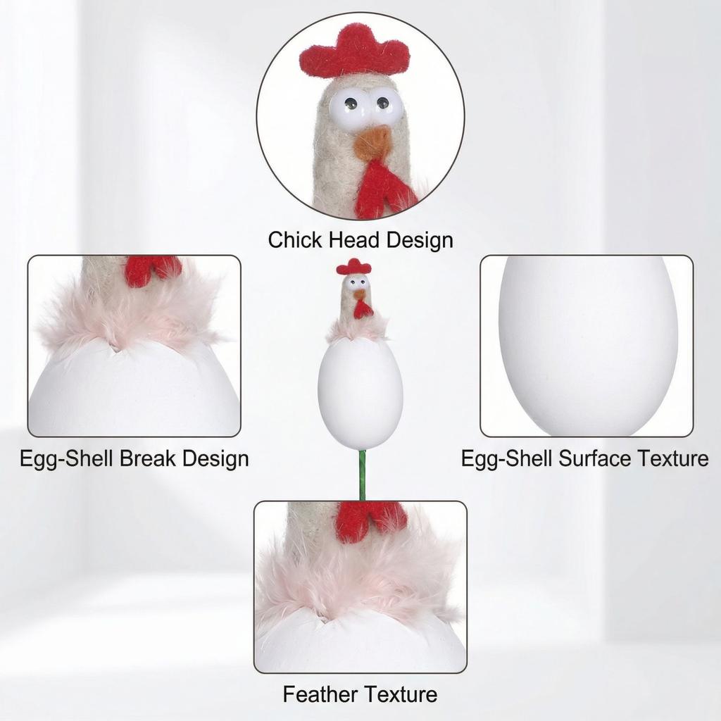 Påskdekoration Kreativ Liten Kyckling Blomsterarrangemang Stjälkar