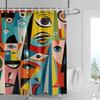 Tenda da Doccia Impermeabile Arte Astratta Nordica Tenda Divisoria per Bagno Decorazione Bagno Moderna Serie di Colori Morandi