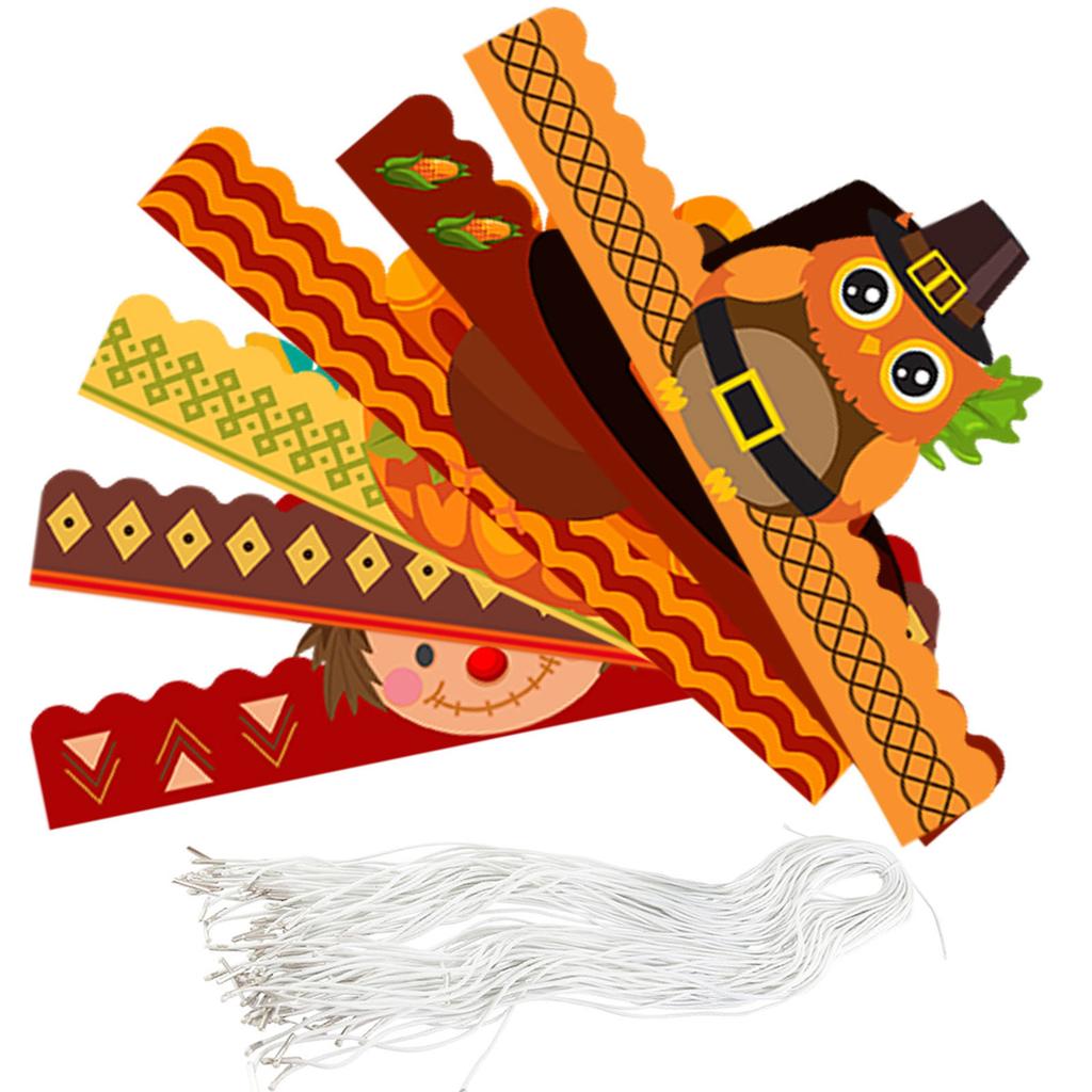 Novelty Turkey Shaped Crown Hat Festival Paper Hat Headwear for Thanksgiving Parties and Holiday Gatherings 6Pcs/Bag