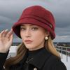The Elderly Hat Women's Autumn and Winter Woolen Basin Hat Thickened Top Hat Warm Bucket Hat
