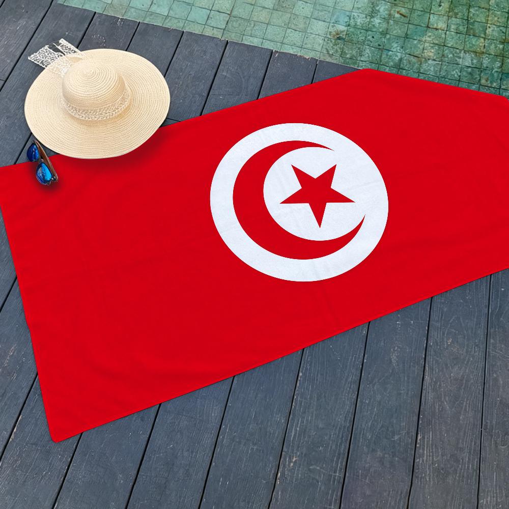 Bandiera Nazionale T-Tunisia Asciugamano Asciugatura Asciugamano da Bagno Applicabile a Nuoto Leggero Campeggio Yoga Spiaggia Fuori
