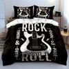 Rock Guitar Hard & Rebel Set Bedding Duvet Cover Set Duvet Cover Pillowcases  (1*Duvet Cover 2*Pillowcases, without duvet insert)
