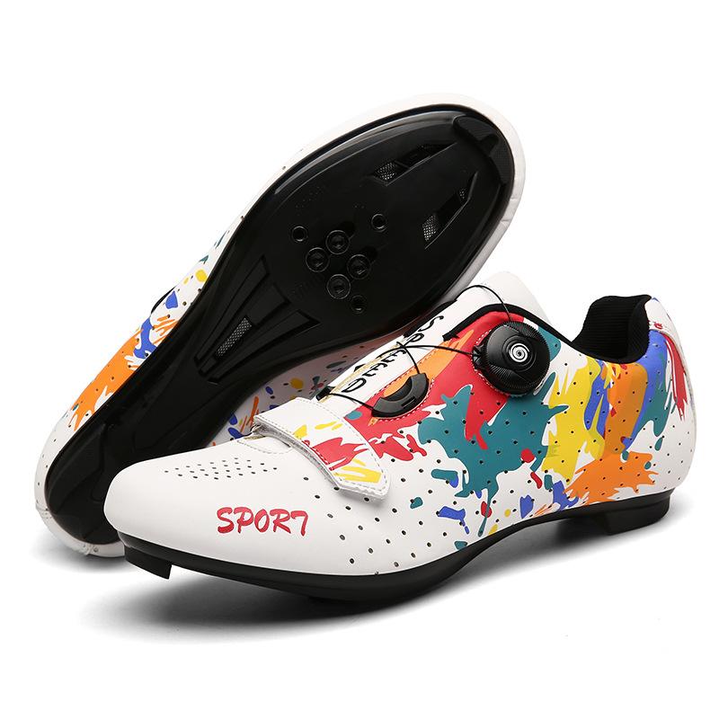 Foreign Trade Mountain Men's and Women's New Leisure Breathable Road Bicycle Lock Shoes Rubber Hard Sole Spinning Cycling Shoes
