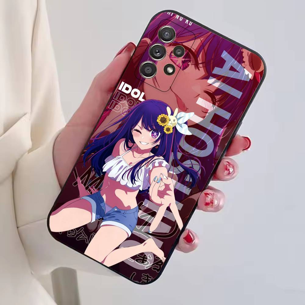 O-Oshi No Ko Anime Ai Hoshino Phone Case Black Silicone Soft For Samsung S25,S24,S21,S22,S23,S30,Ultra,S20,Plus,Fe,Lite