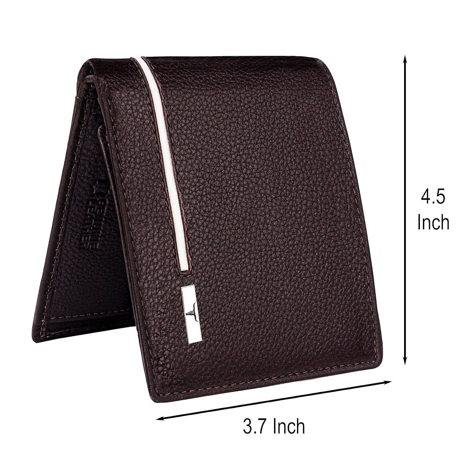 Кошелек из кожи Stag бордового/белого цвета для мужчин — фото 2