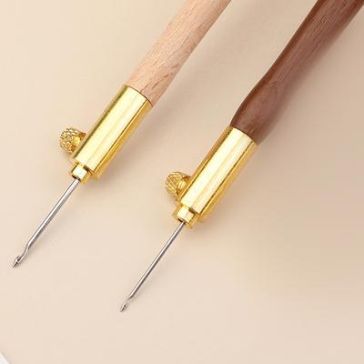 1set Embroidery Tambour Hook With 3 Needles Metal Pen Embroidery Cross Stitch Craft Kit French Crochet For Diy Sewing Knitting
