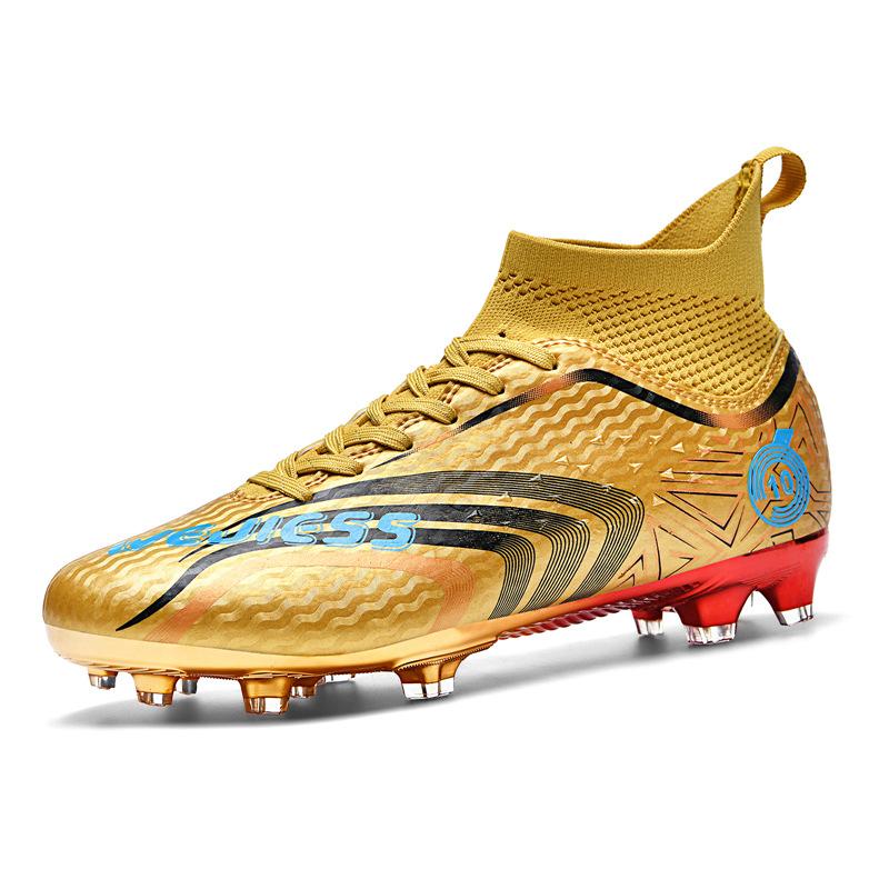 New FGTF Children's Men's Students Breathable High Top Long Short Nails Football Shoes Teens