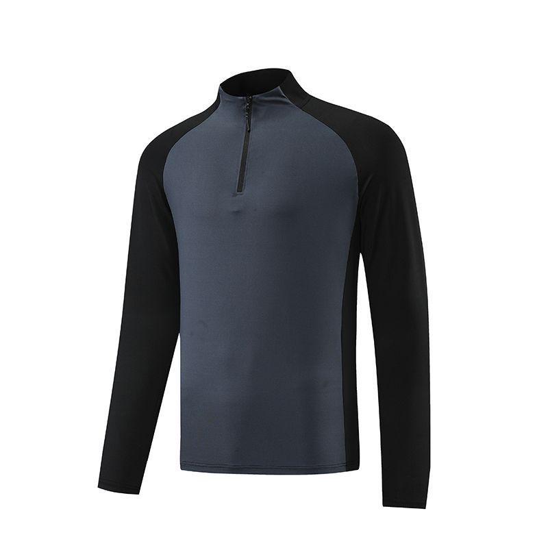 2024 Men's Long Sleeve Quick Dry Half Zip Running T-shirt - Stand Collar Fitness Wear for Spring and Autumn