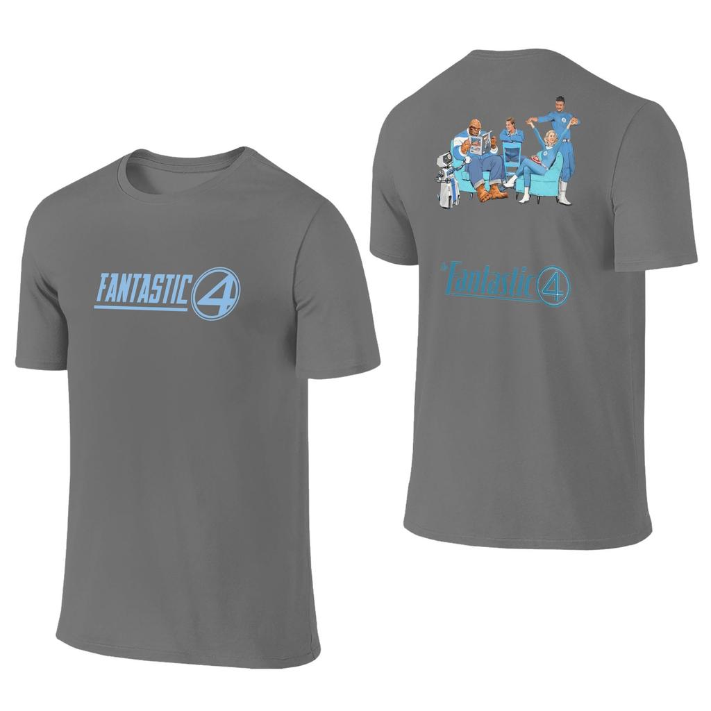 The Fantastic 4 Men T Shirts  Awesome Tee Shirt Short Sleeve O Neck T-Shirts Cotton Plus Size Tops