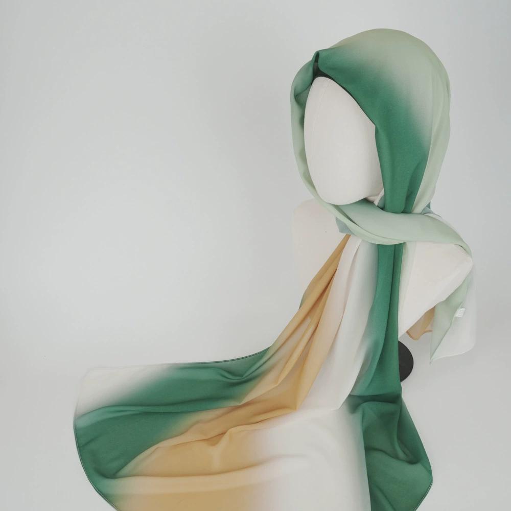 New Gradient Tie-dye Chiffon Hijab Scarf Headscarf Turbans for Women Chiffon Hijabs For Woman Shawls Headband Wrap Head Scarves