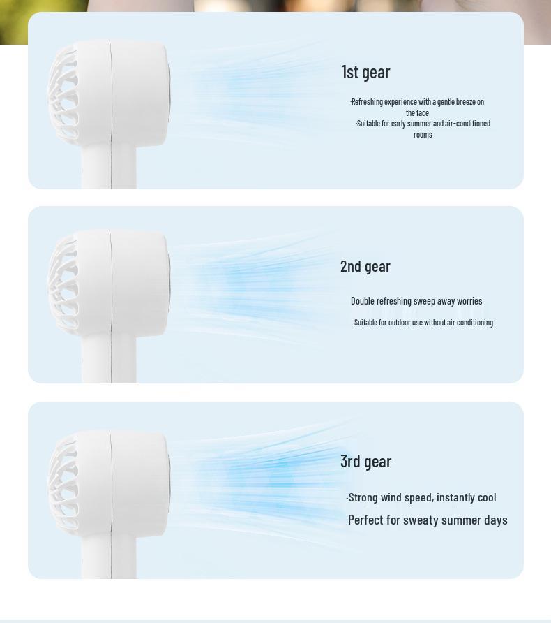 25th Anniversary Handheld Cooling Ice Pack Fan with Carabiner - USB Rechargeable & Portable