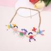 Imitation Pearls Cartoon Beads Chokers 3D Character Collar Beaded Neck Chain Character Chokers Necklaces Elegant Design