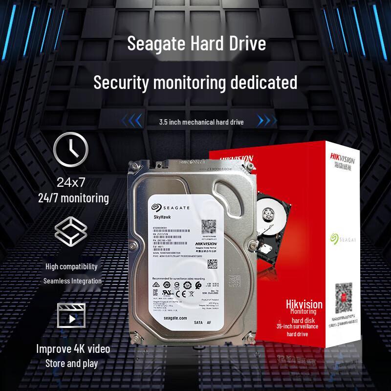 HIKVISION Seagate 8TB Surveillance Hard Drive