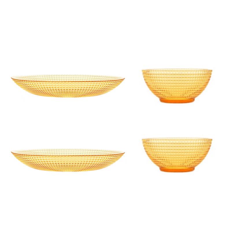 JINGREPUBLIC CORELLE Crystal Platinum 4-Piece Dinnerware Set