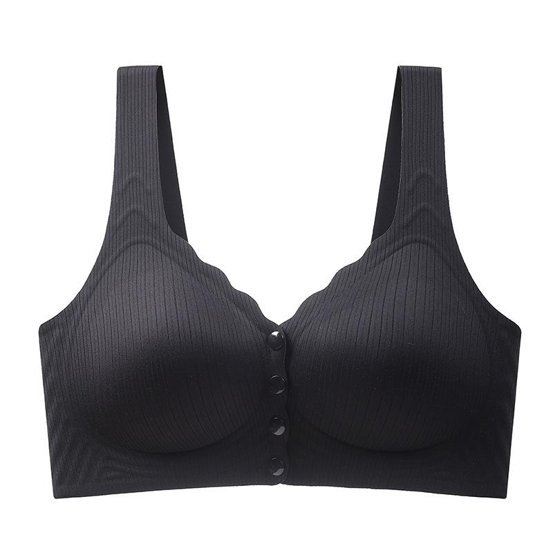 

Breastfeeding bras for pregnant women, special for postpartum breastfeeding and pregnancy, thin front buckle vest type to gather and prevent sagging l code 36/80abc (recommended weight 50-57.5kg ) чёрный