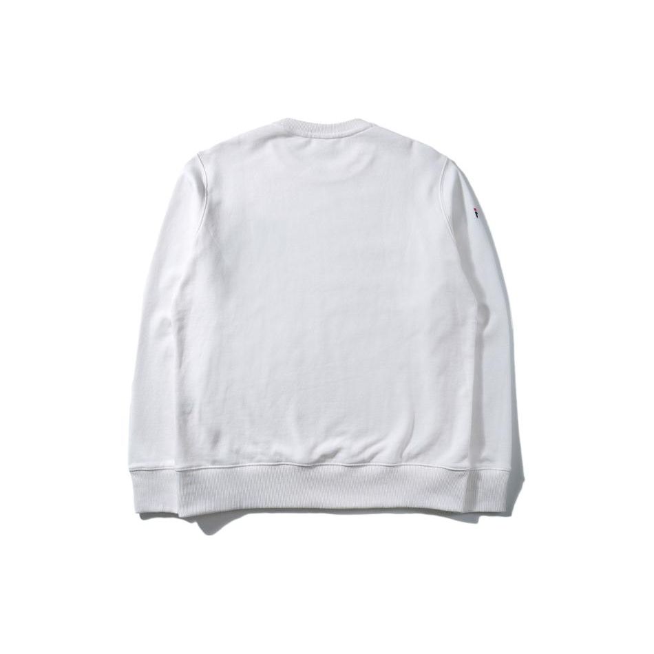 FILA Letter Round Neck Pullover Sports Leisure Sweatshirt Unisex Sweatshirt White FS2POD1110X-OWH
