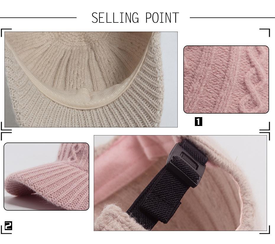 Damen Zopfstrick Woll Schirmmütze - Warme Herbst-/Wintermode für Mittelalte und Ältere