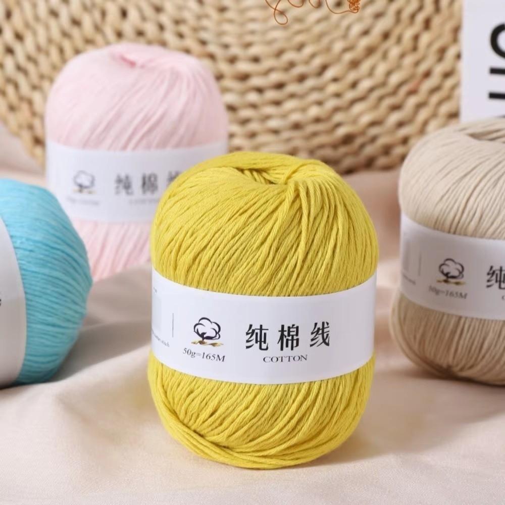 50g Nuovo Filato di Puro Cotone di Spessore Medio per Maglia Fai da Te Filato di Cotone Pettinato Amico della Pelle Filato Morbido per Maglia a Mano Estate Primavera