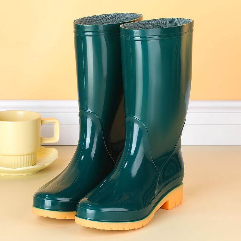 Dámské fleecem podšité protiskluzové nepromokavé gumové holínky s vysokým svrškem