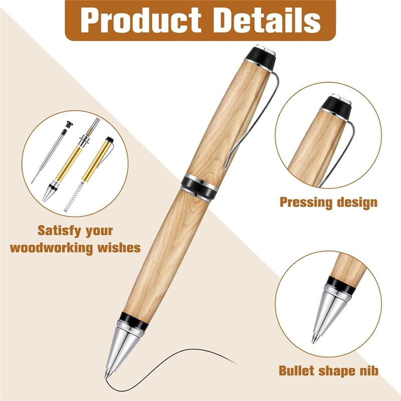 

SHGO-6 Pieces Wood Turning Pen Set With Refills Rotating Pen Kit For Wood Turning Bulk Lathe Turning Supplies For Pen Making