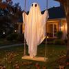 Beleuchteter Weißer Geist mit Fernbedienung Große Hängende Schaukel Halloween-Dekoration Und Lichterkette für Herbstpartys Licht, Outdoor Gruselig