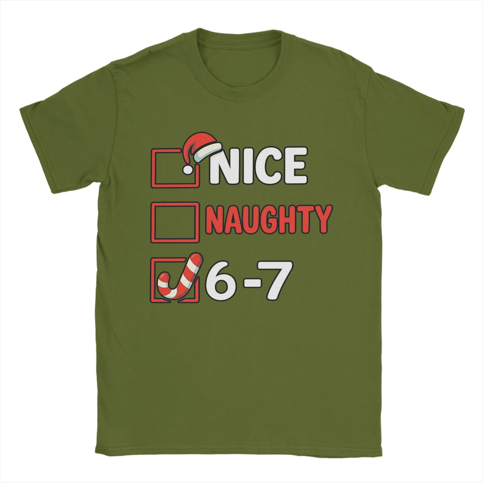 

Men T-Shirts Nice Naughty 67 List 6-7 Meme Funny Christmas Fashion Cotton Tee Shirt Short Sleeve T Shirt Round Collar Clothes 4XL