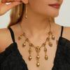 Necklace Gothic Skeleton And Earrings Set With Alloy Material For Halloween Festivities And Style Alternative