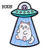 UFO Cat Brooch Enamel Metal Brooch, Aliens Ship Kitten Badge Pin, Animal Theme Clothing Bag Scarves Hat Accessories for Men Women Alloy
