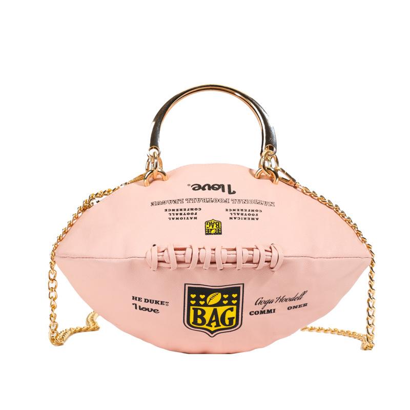 

Personalized rugby bag women 2025 new European and American fashion niche shoulder bag women crossbody small round bag pu розовый