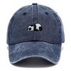 Baseball Cap Vintage Distressed Unisex Corduroy Dad Hats Panda Embroidery Washed Cotton Casual Outdoor Sports Snapback Sun Hat