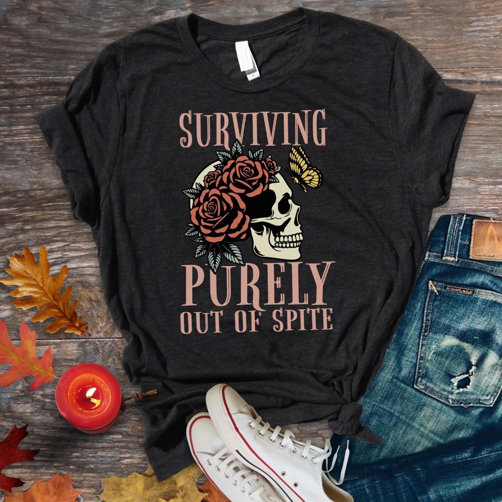 Surviving Purely out of Spite t-shirt, Disability Shirt, Survival Gift L