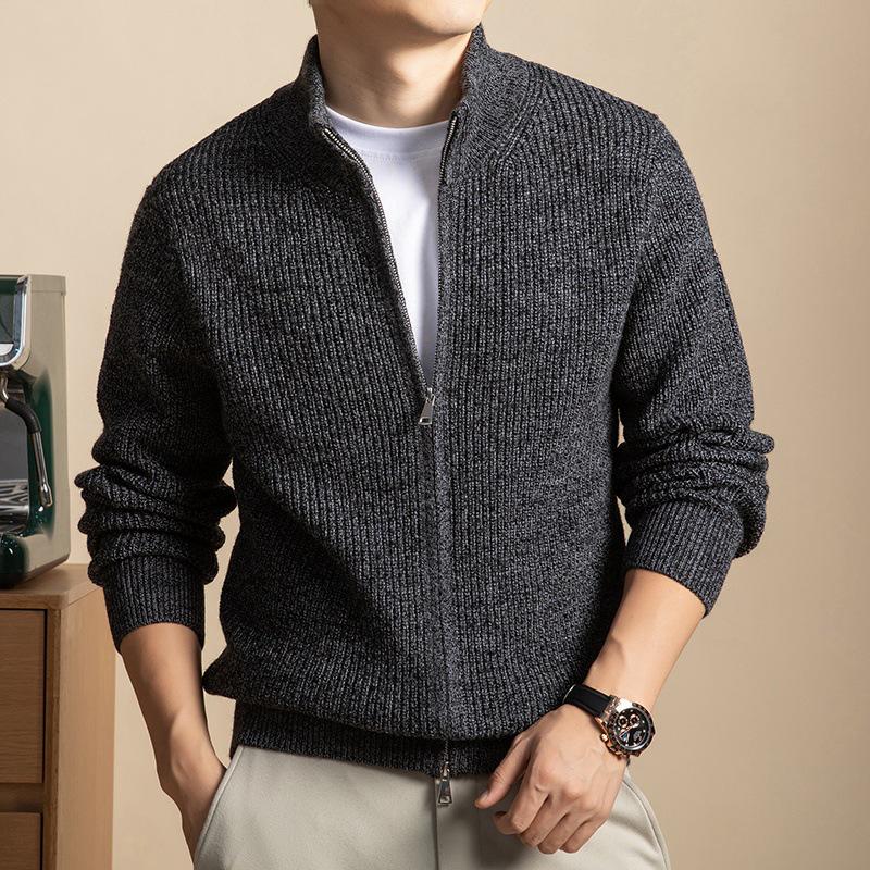 

Men s High-Quality Winter Wool Chunky Knit Sweater - Anti-Pilling, Thick, Zipper Base Layer XL