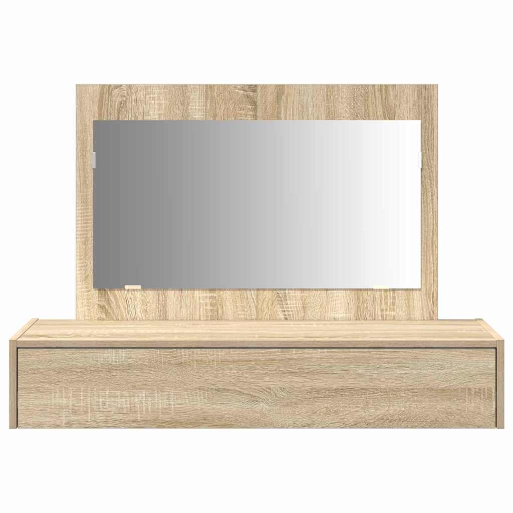 Makeup Table with Storage Brown 100 x 40 x 70 cm Engineered Wood