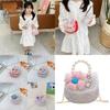 Cute Pu Leather Children's Handbag With Floral Sequins Princess Series Shoulder Bag For Toddlers