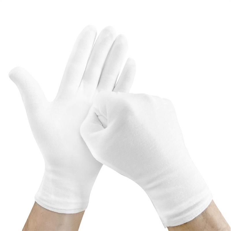 12/6 Pairs Cotton Work Gloves for Dry Hands Ceremonial Handling Film Jewelry Silver Inspection Gloves Household Cleaning Tool