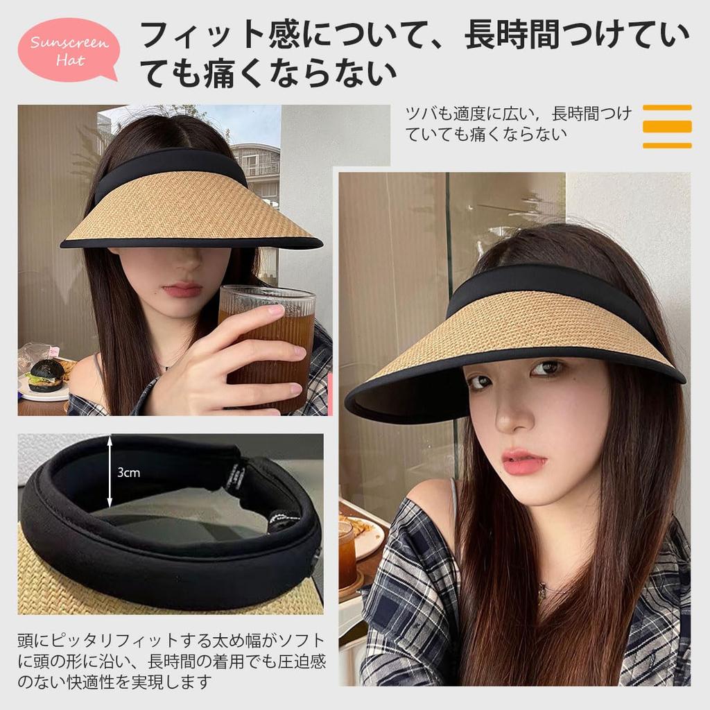 Słomkowy daszek przeciwsłoneczny na UV Szeroka opaska na głowę Fly Mała twarz Góra Pasek pod brodę w zestawie Numer [Lhyxuuk] Kobiety, Ochrona, Rondo, Typ, Nie zsuwa się,