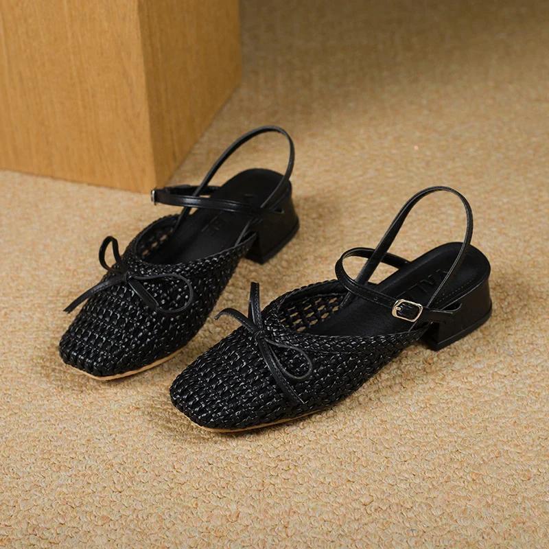 Fashion 2025 Hot Sale Ladies Shoes Buckle Strap Women's Sandals Fashion Butterfly-knot Dress Summer Hollow Out Versatile Heeled Sandals