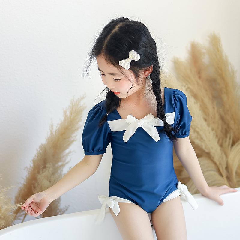 New Girls' Puff Sleeve Princess Swimwear - Cute and Fashionable Infant Swimwear