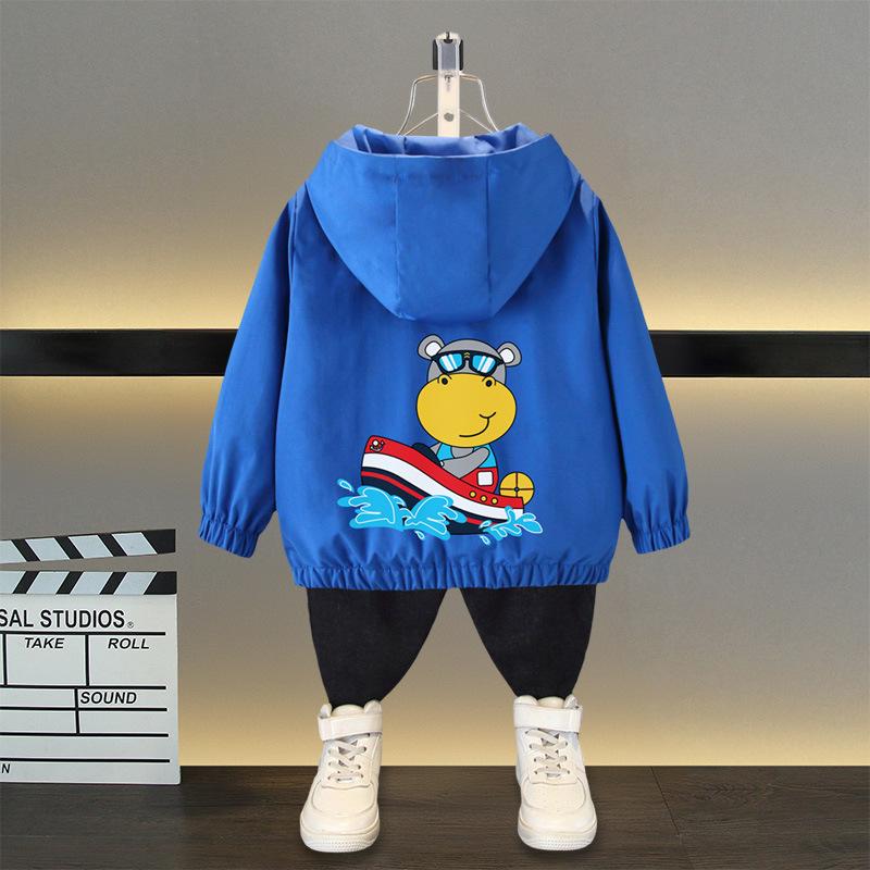 Jacke Kinder Outdoor Jungen und Mädchen Jacke Frühling Ball Dünner Abschnitt der Mittel- und Großkinder Locker Lässig Kapuze Rushing Mantel