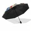1pc Outdoor Umbrella with Anime Characters - Automatic Opening/Closing, Portable 3-Fold Design, 8-Rib Iron Frame - Perfect Gift for Fans, Travele