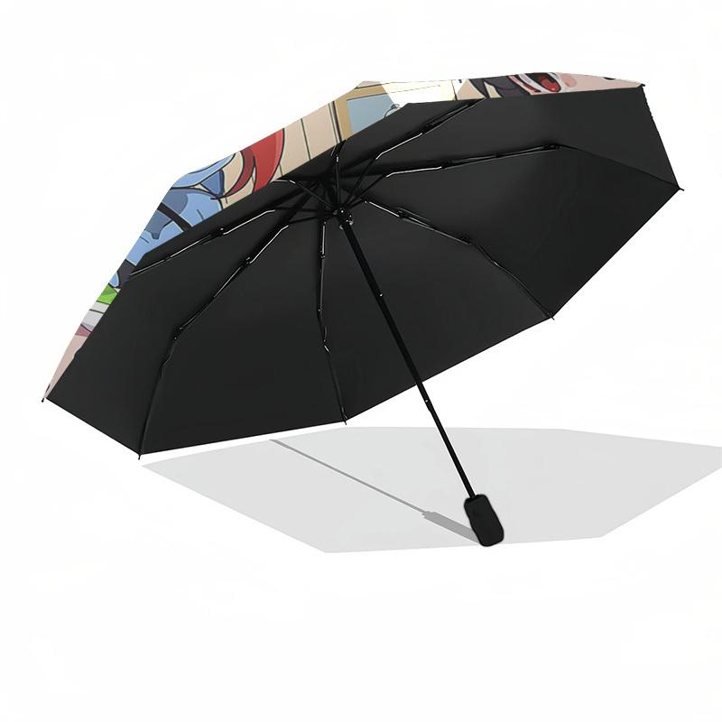 1pc Outdoor Umbrella with Anime Characters - Automatic Opening/Closing, Portable 3-Fold Design, 8-Rib Iron Frame - Perfect Gift for Fans, Travele