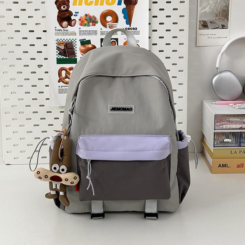 Schoolbag Korean Ins Simple and Versatile Commuter Backpack, Junior High School Girls and College Students Backpacking Travel Lightweight New 