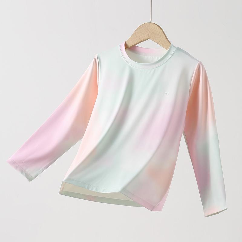Children's Quick-Dry Tie-Dye Ice Silk T-Shirt - Summer 2025 Short Sleeve Sports Top for Girls & Boys