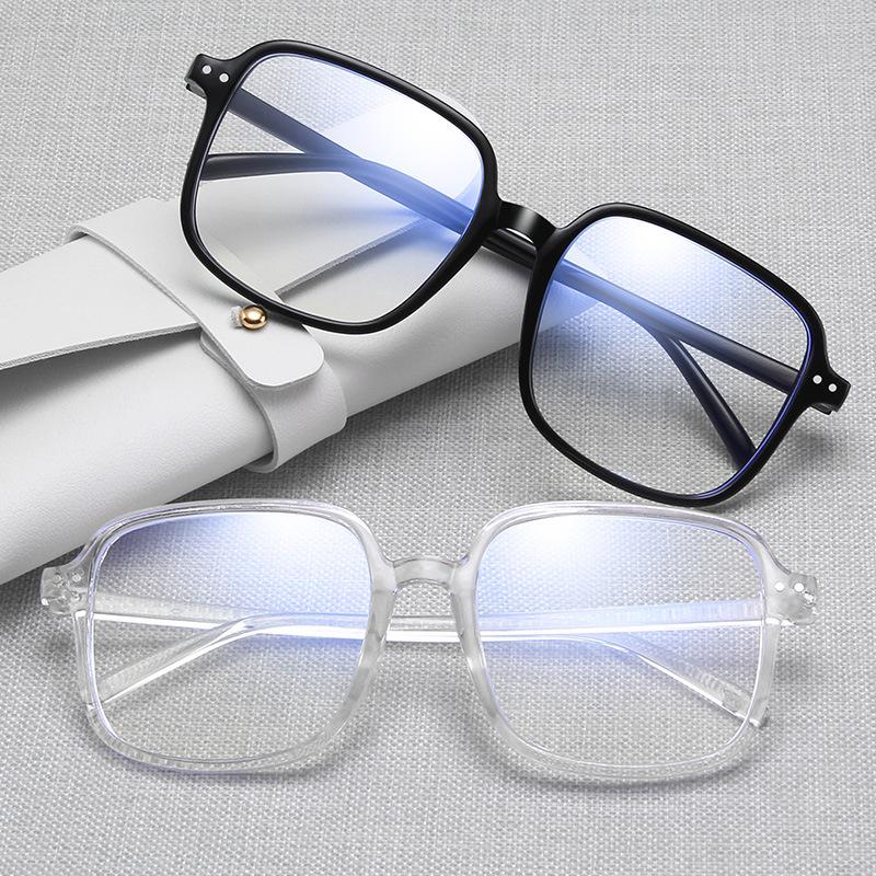 Big Size Eye Glasses Frames Women Square Shape Blue Light Blocking Glasses Women Fashion Trendy Decorative Glass