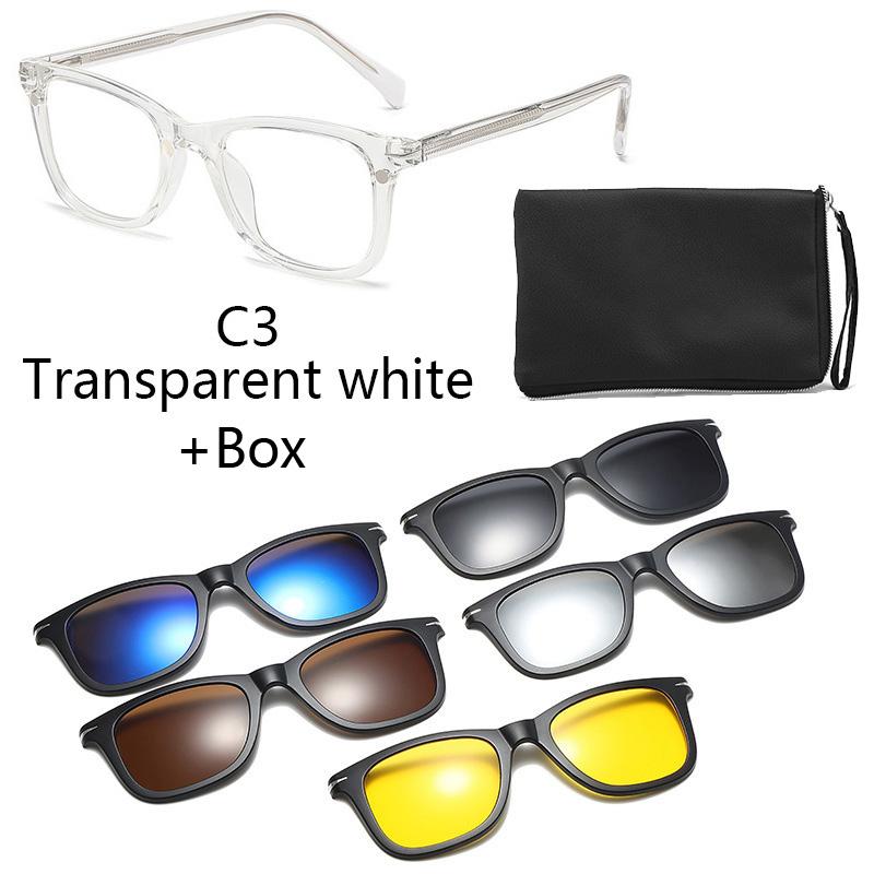Magnetic Clip-On Polarized Sunglasses With Multiple Lenses Glasses Colorful Tinted Sunglasses Suitable For Nearsightedness