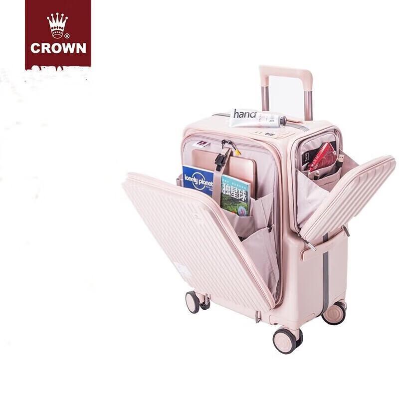 CROWN C-F5298H Front-Open Business Carry-On Suitcase 20 inches
